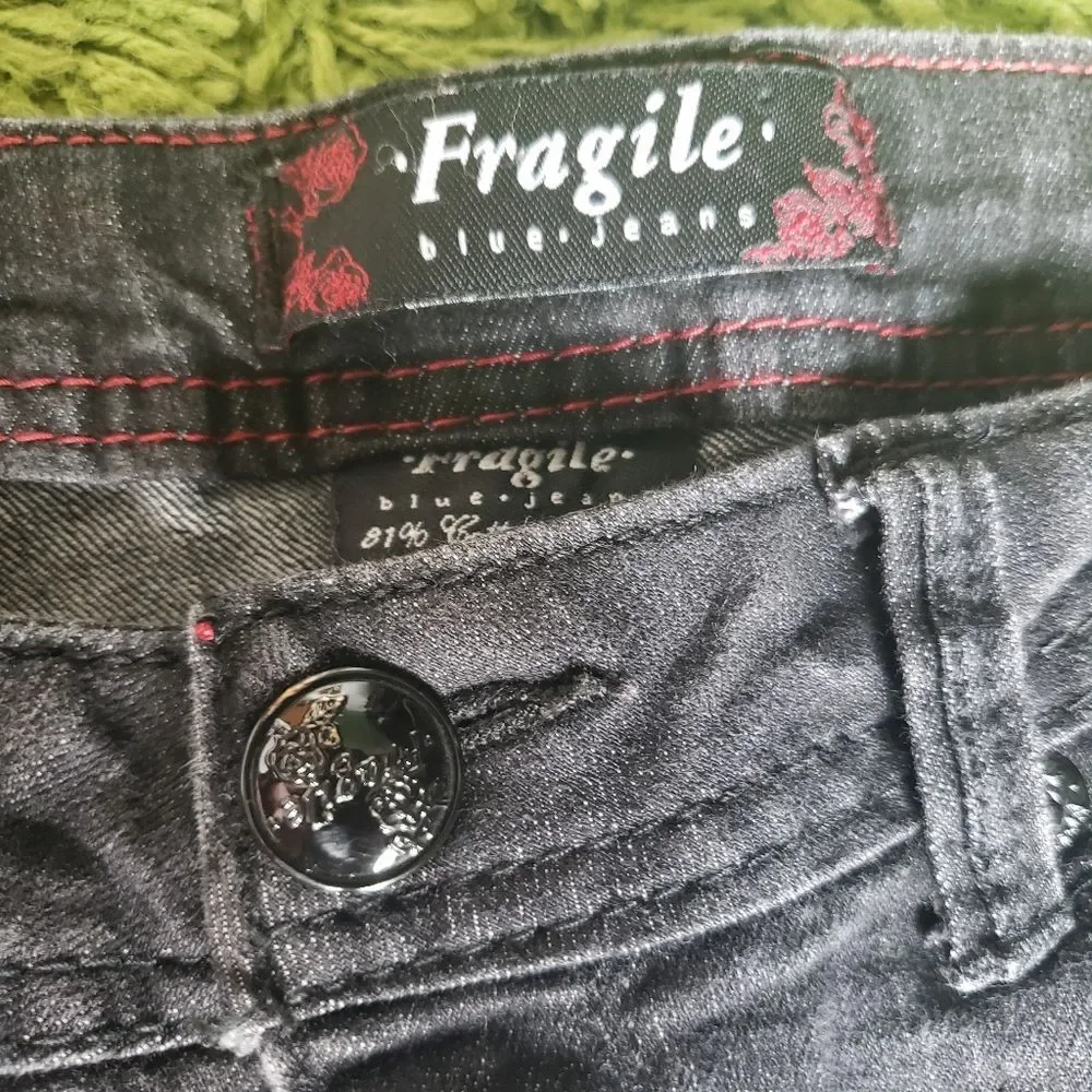 FRAGILE BLUEJEANS CROPPED BLACK - 5